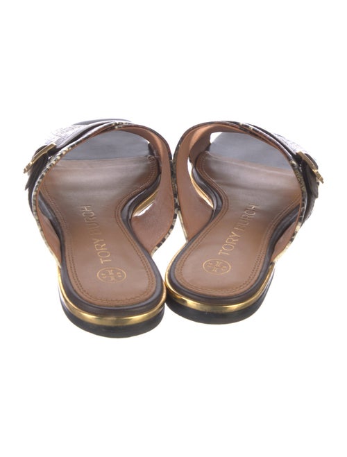 Tory Burch Leather Animal Print Slides