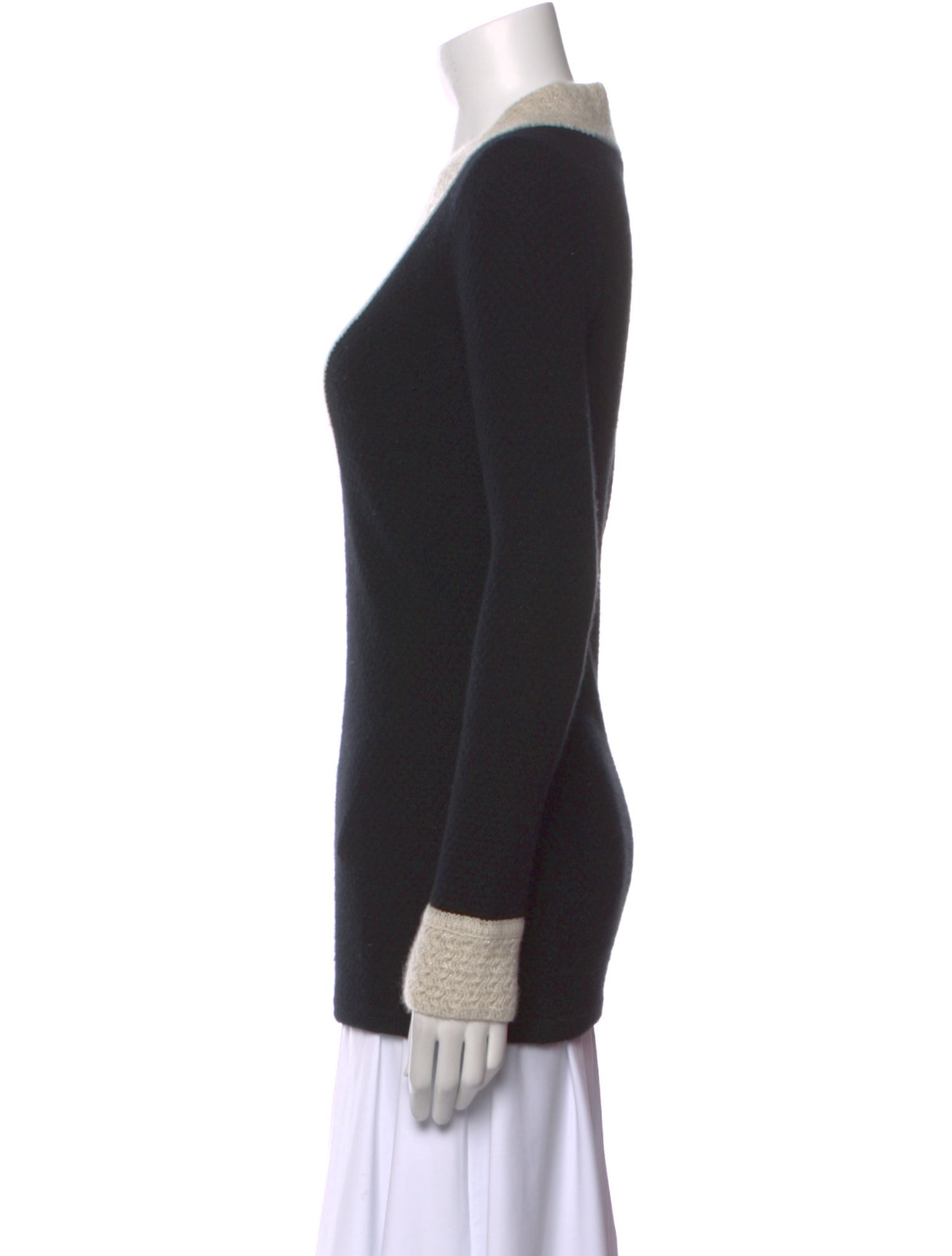 Tory Burch Cashmere Colorblock Pattern Sweater