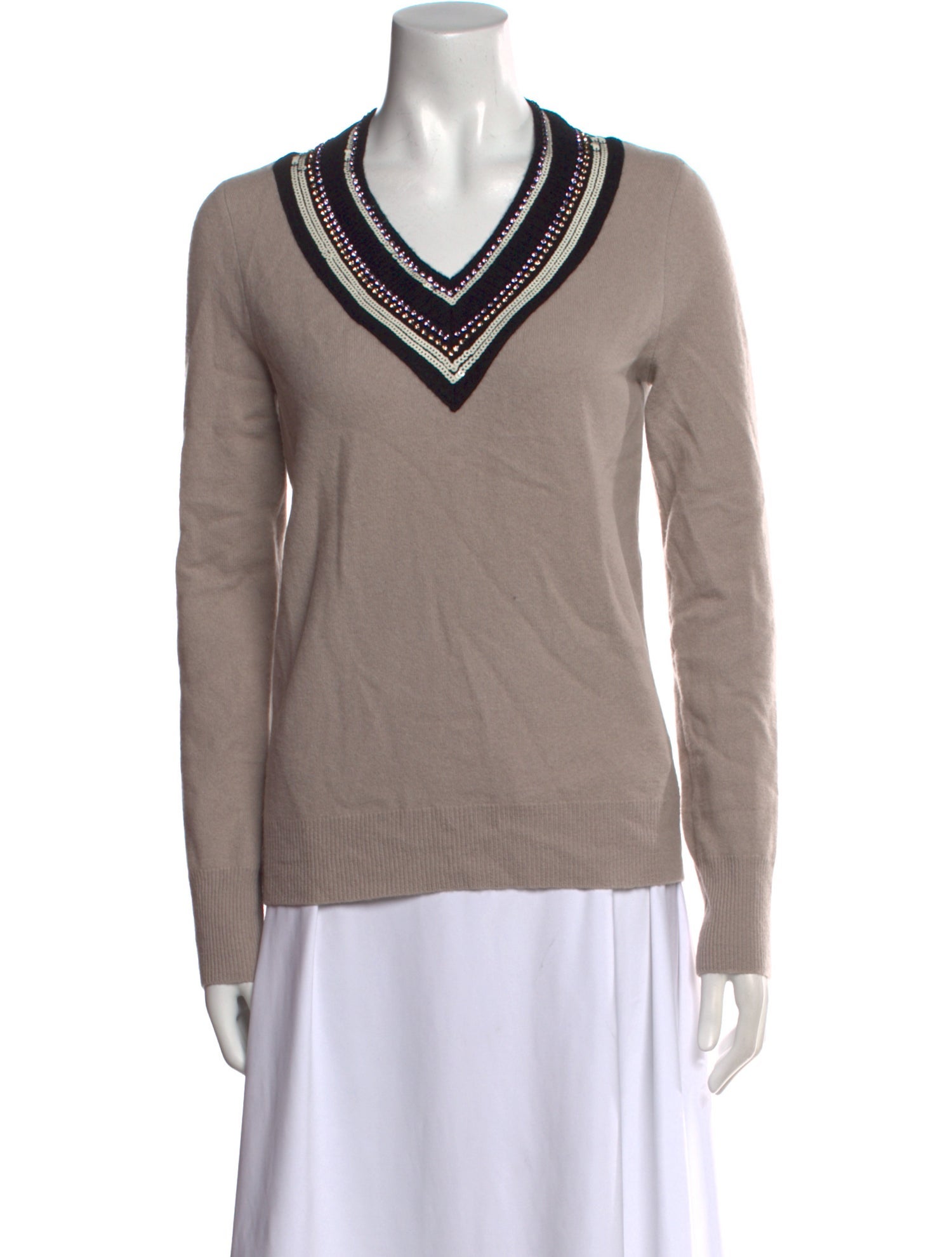Tory Burch Merino Wool V-Neck Sweater
