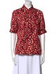 Tory Burch Silk Printed Button-Up Top