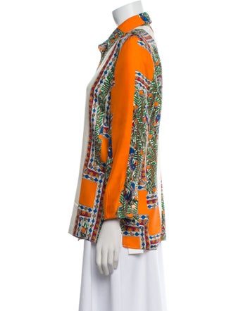 Tory Burch Silk Printed Button-Up Top