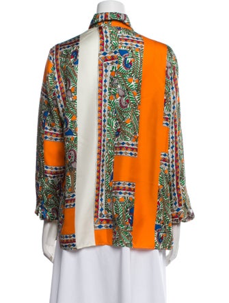 Tory Burch Silk Printed Button-Up Top