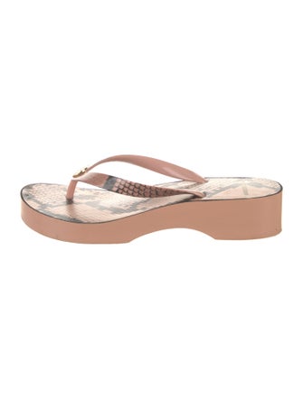 Tory Burch Rubber Animal Print Flip Flops