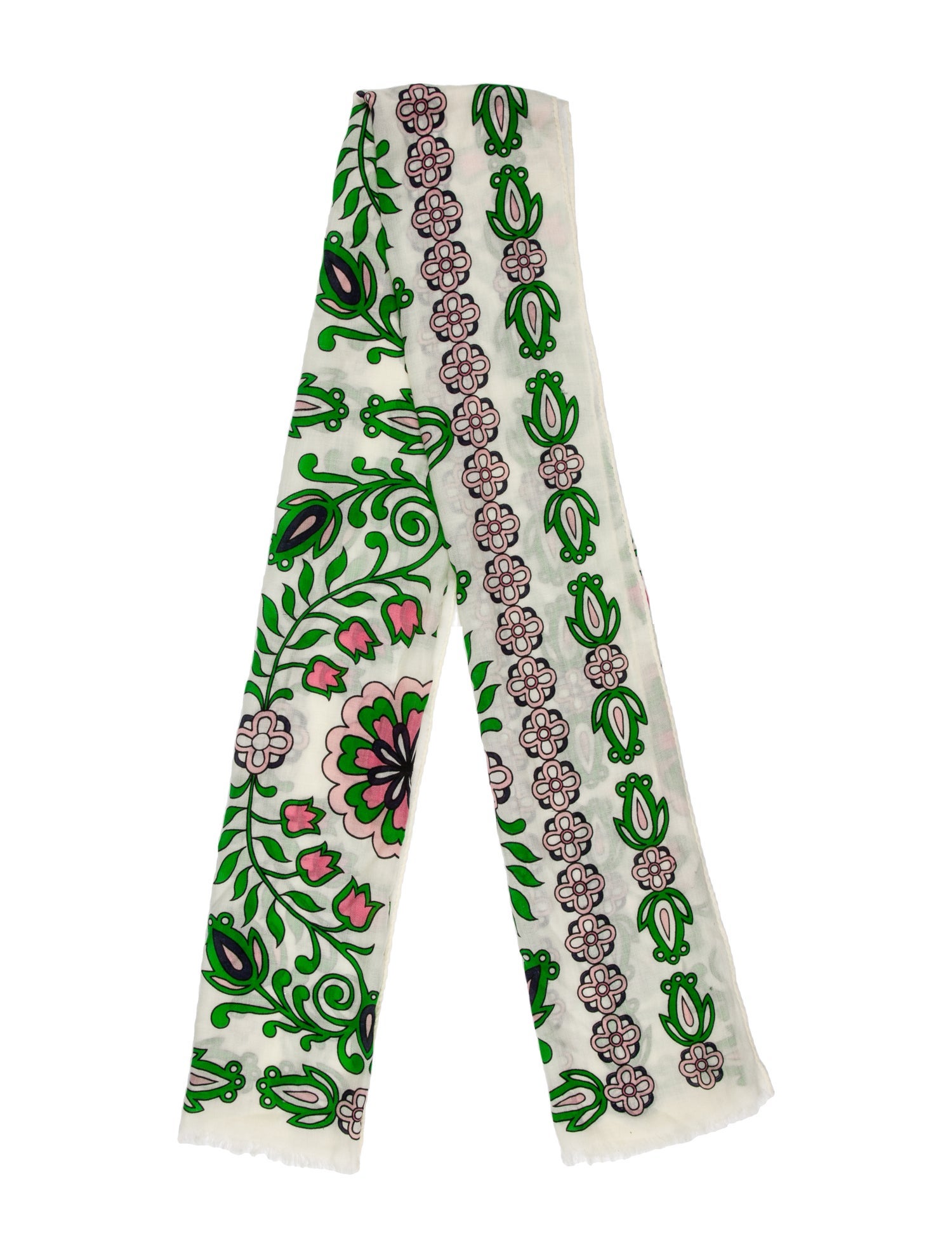 Tory Burch Wool Floral Print Scarf