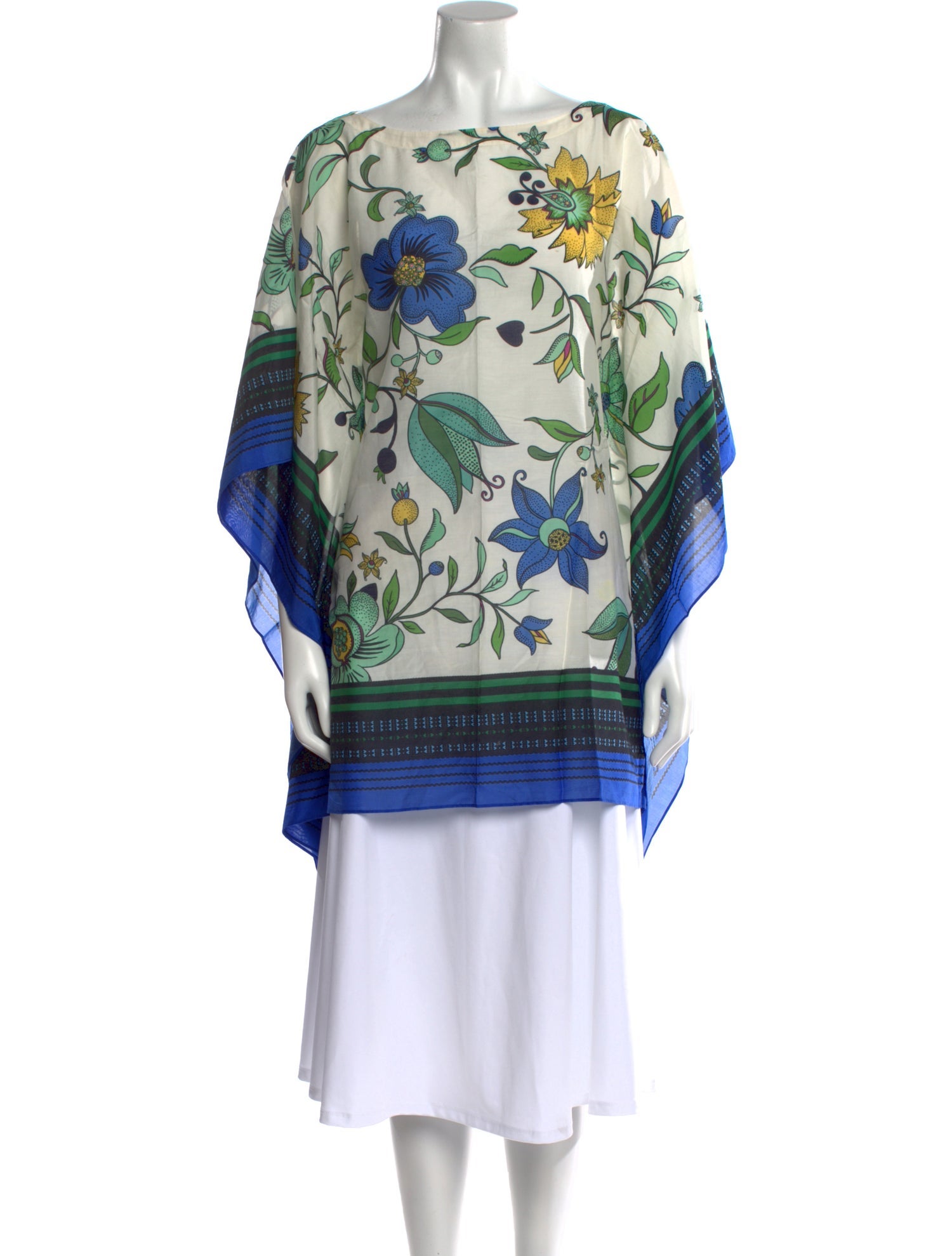 Tory Burch Printed Bateau Neckline Tunic