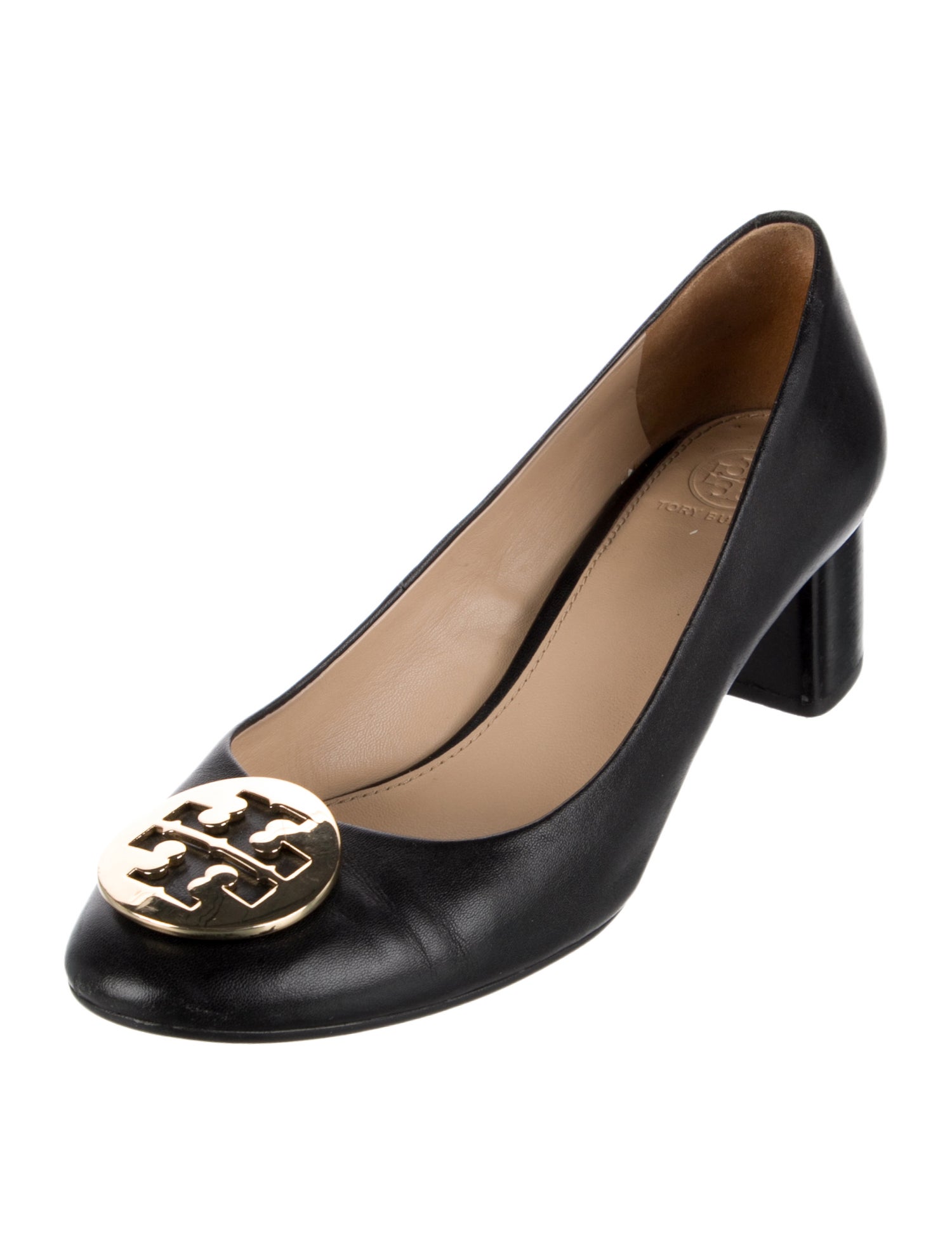 Tory Burch Signature Logo Leather Pumps