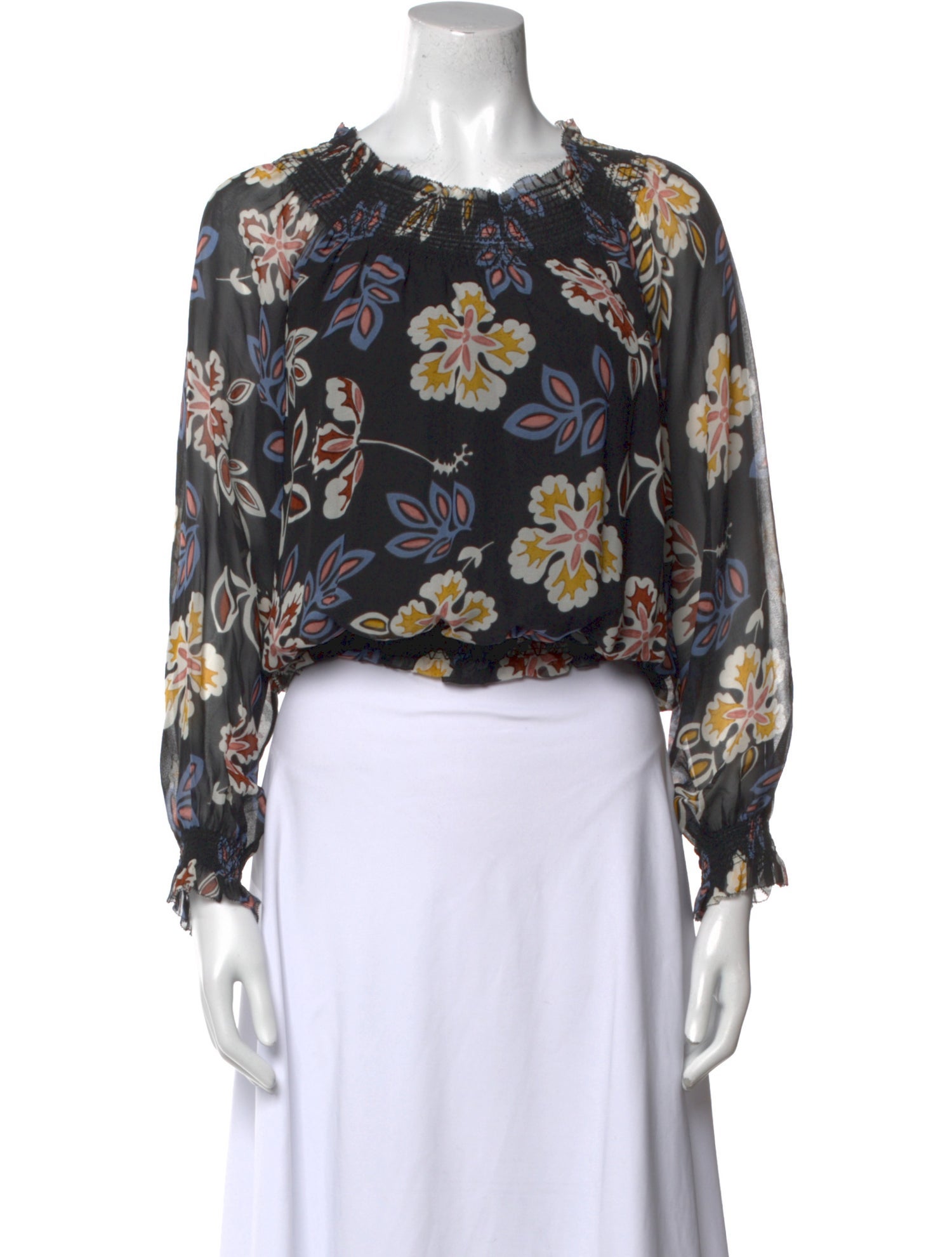 Tory Burch Silk Floral Print Blouse