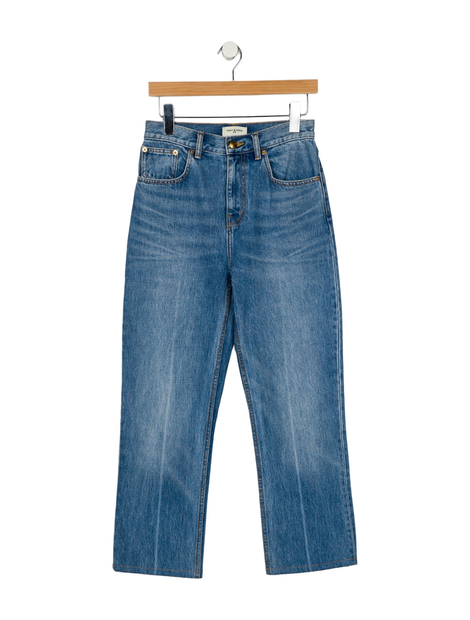 Tory Burch High-Rise Straight Leg Jeans