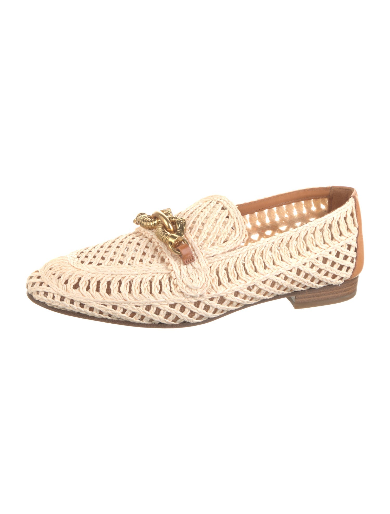 Tory Burch Raffia Colorblock Pattern Loafers