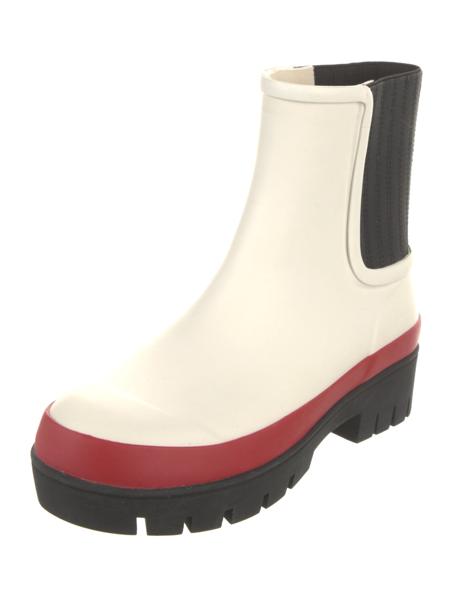 Tory Burch Rubber Colorblock Pattern Rain Boots