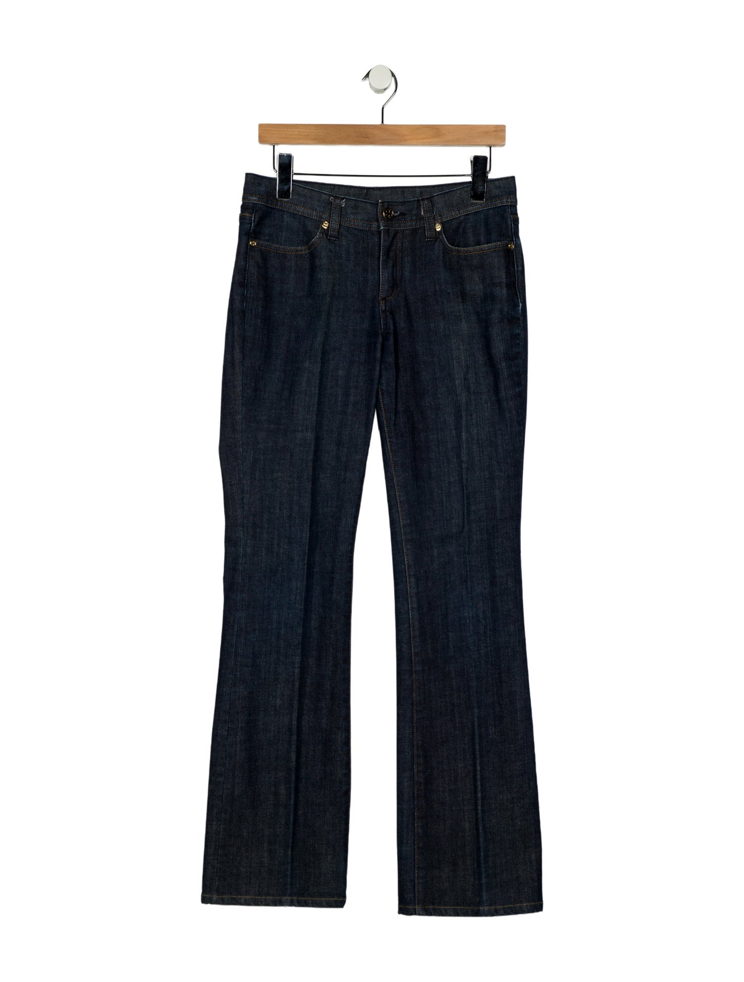Tory Burch Low-Rise Straight Leg Jeans