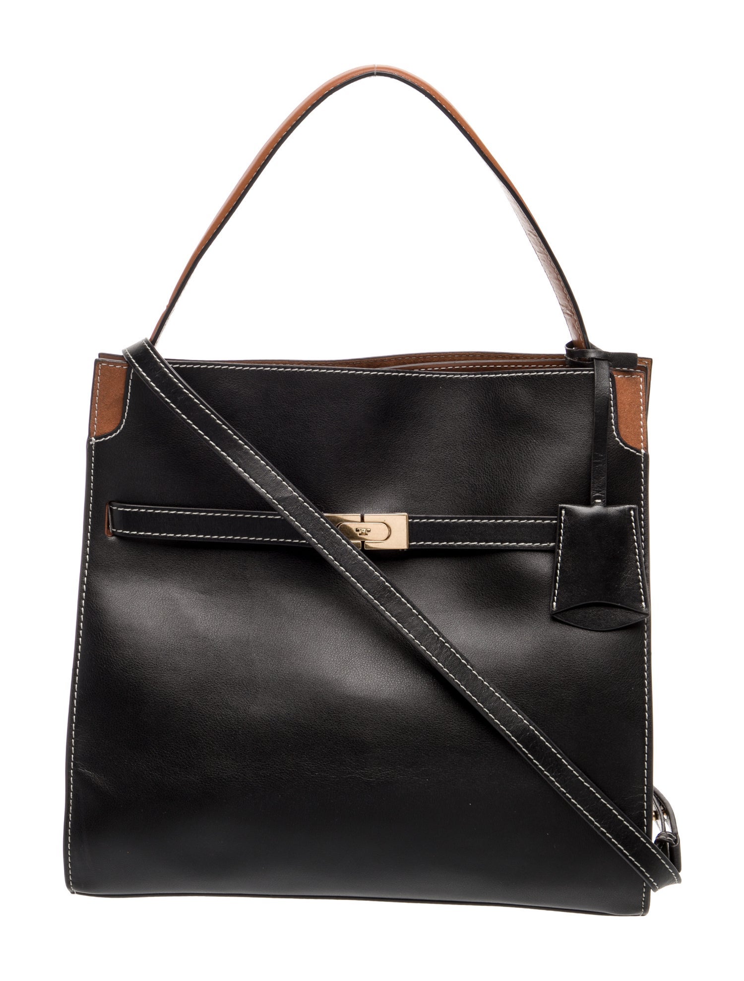 Tory Burch Suede Lee Radziwill Double Bag - Green Handle Bags