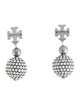 Tory Burch Crystal Logo Pave Drop Earrings