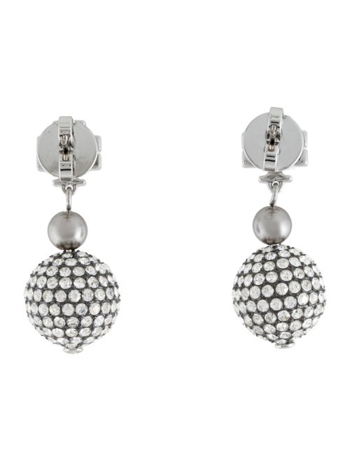 Tory Burch Crystal Logo Pave Drop Earrings