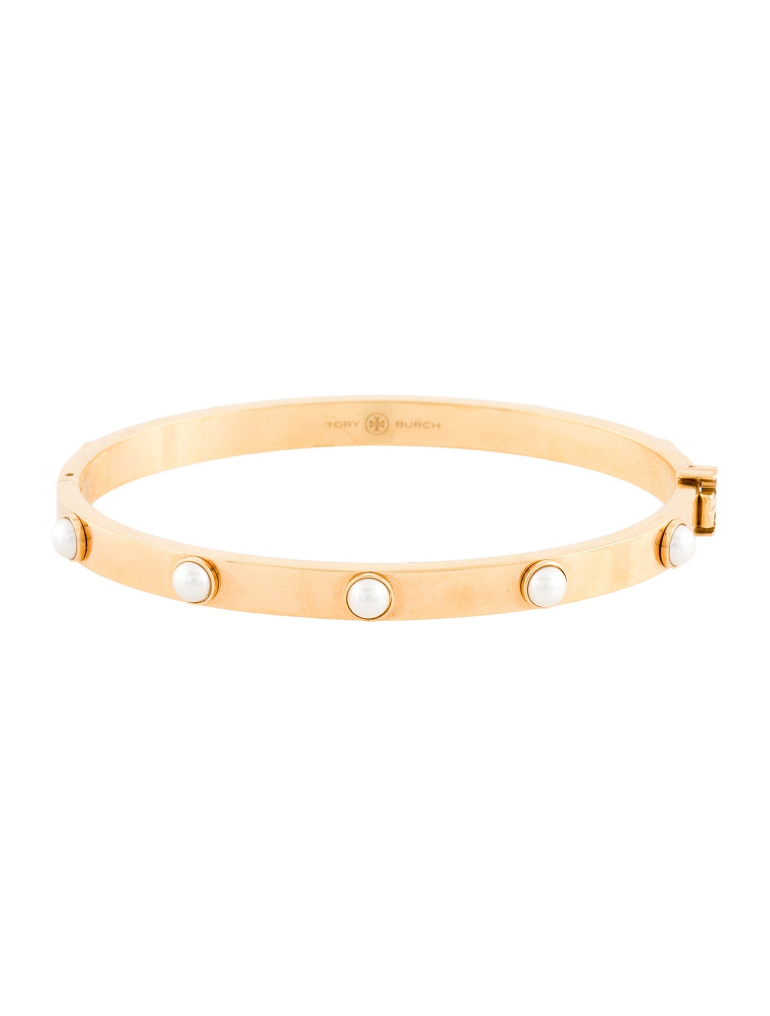 Tory Burch Faux Pearl Miller Stud Hinge Bracelet