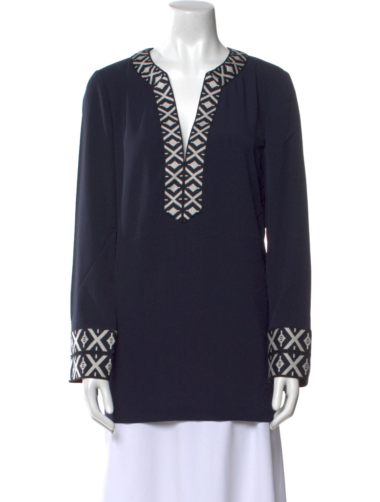 Tory Burch Graphic Print V-Neck Tunic