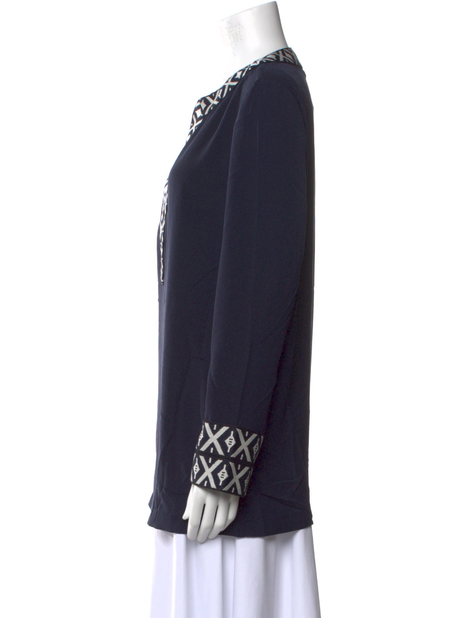 Tory Burch Graphic Print V-Neck Tunic