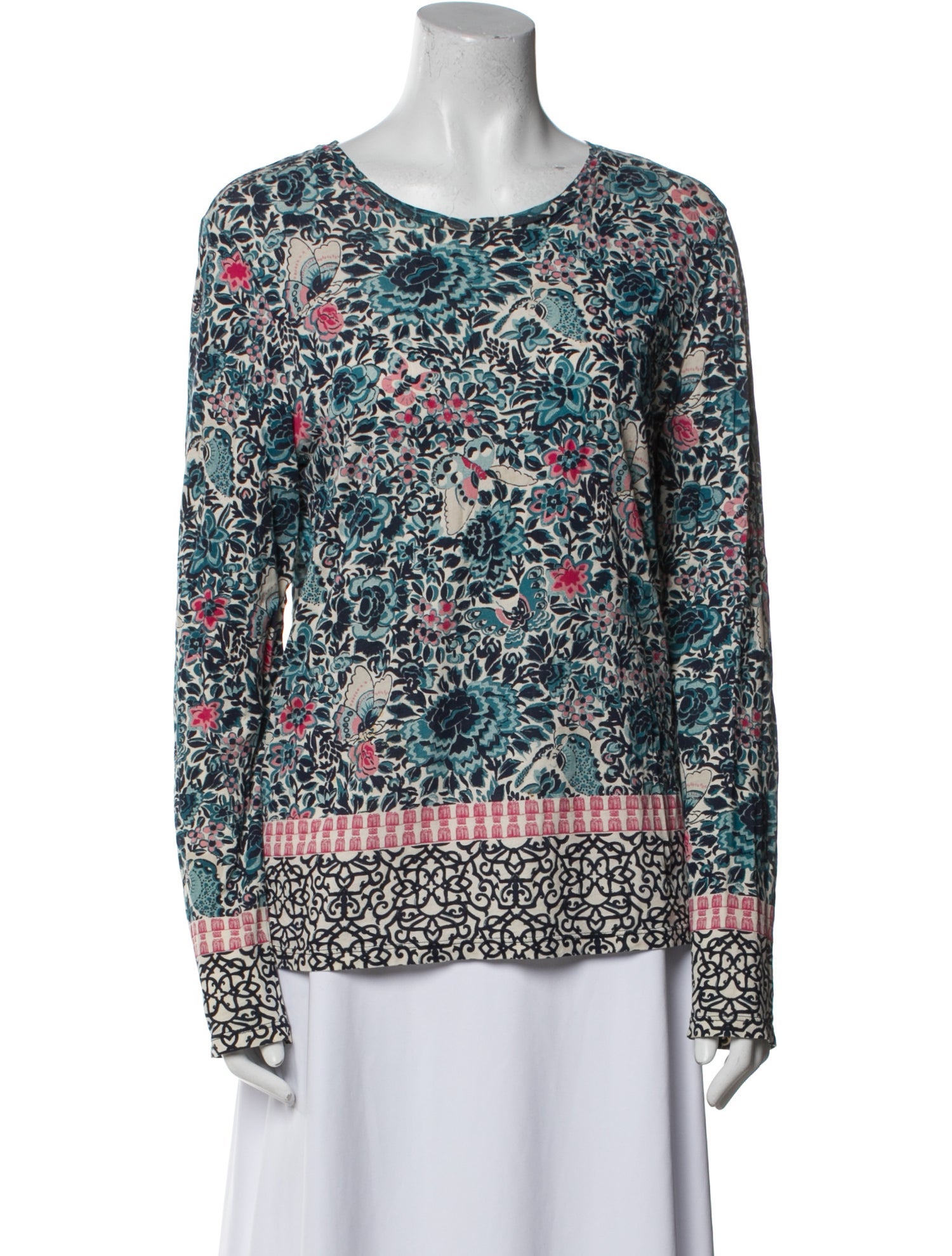Tory Burch Printed Crew Neck Sweater
