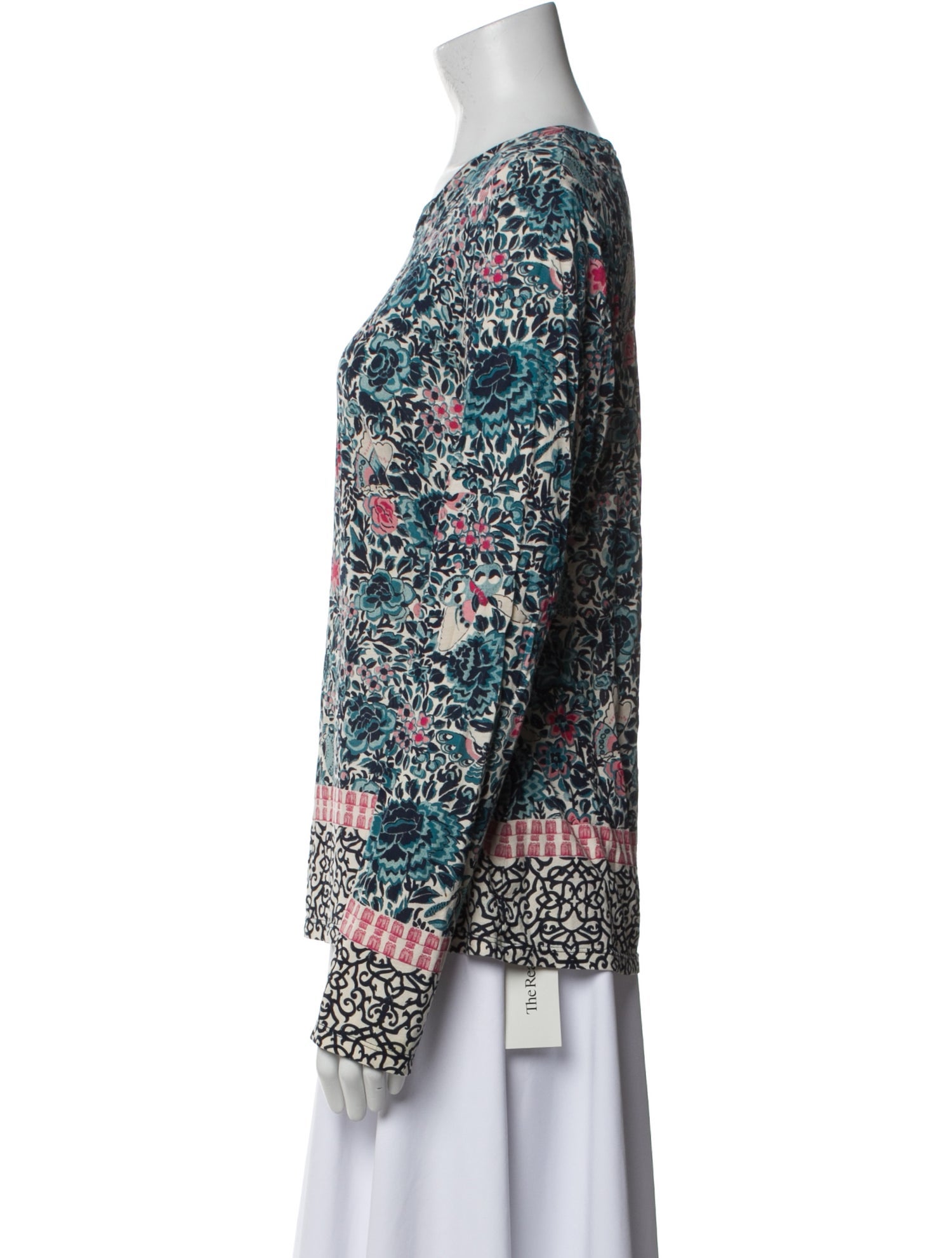 Tory Burch Printed Crew Neck Sweater