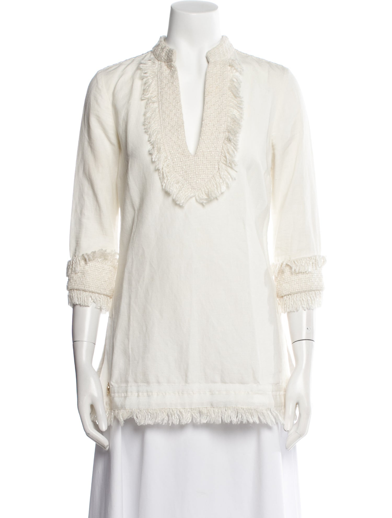 Tory Burch V-Neck Three-Quarter Sleeve Tunic