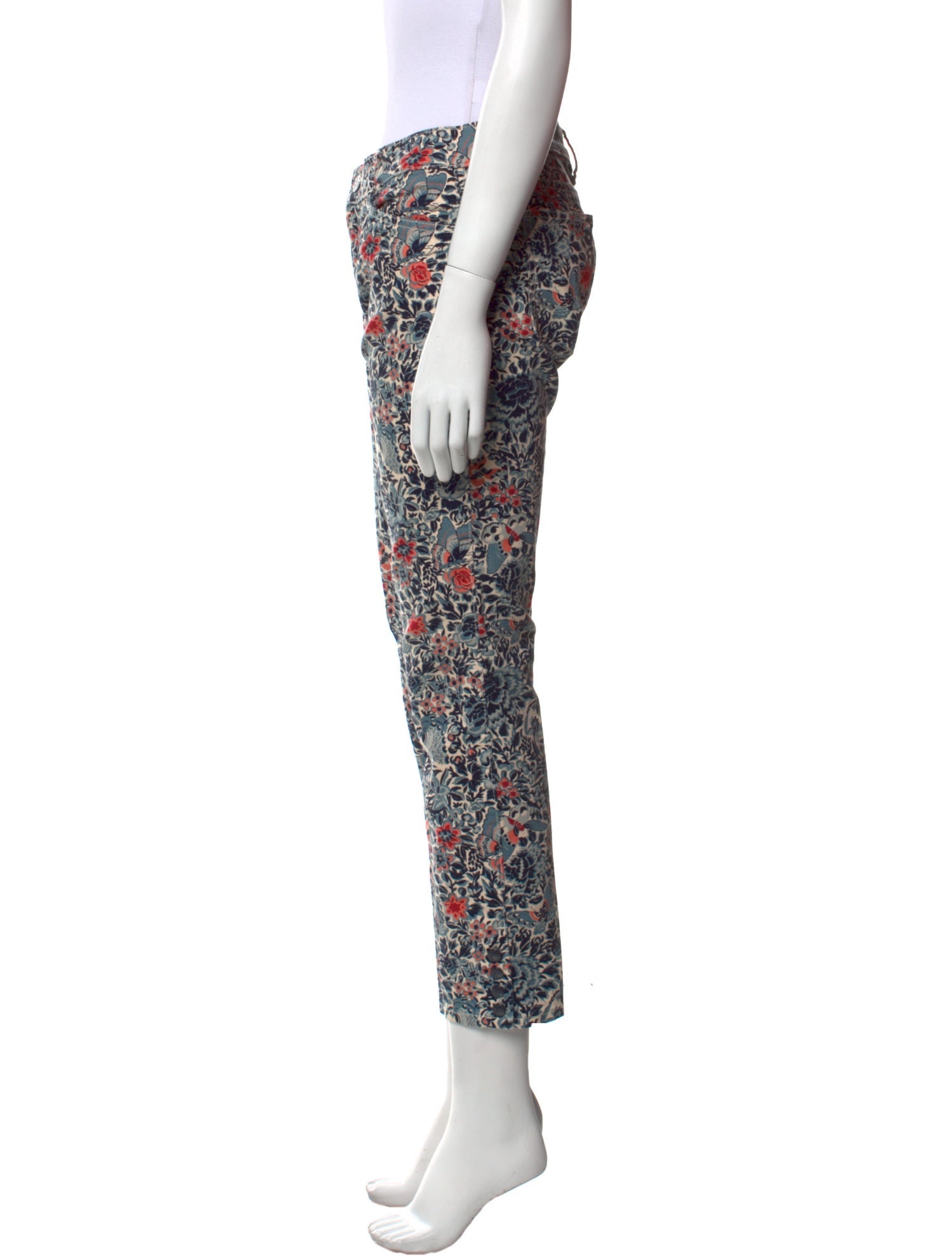 Tory Burch Floral Print Skinny Leg Pants