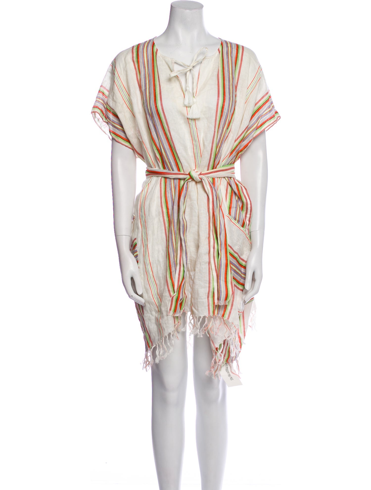 Tory Burch Striped Fringe Trim Accent Cover-Up