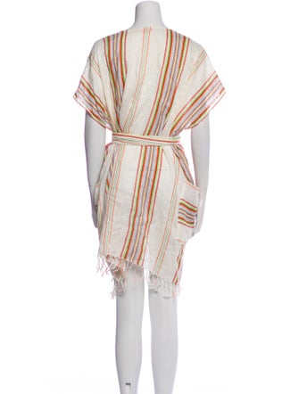 Tory Burch Striped Fringe Trim Accent Cover-Up