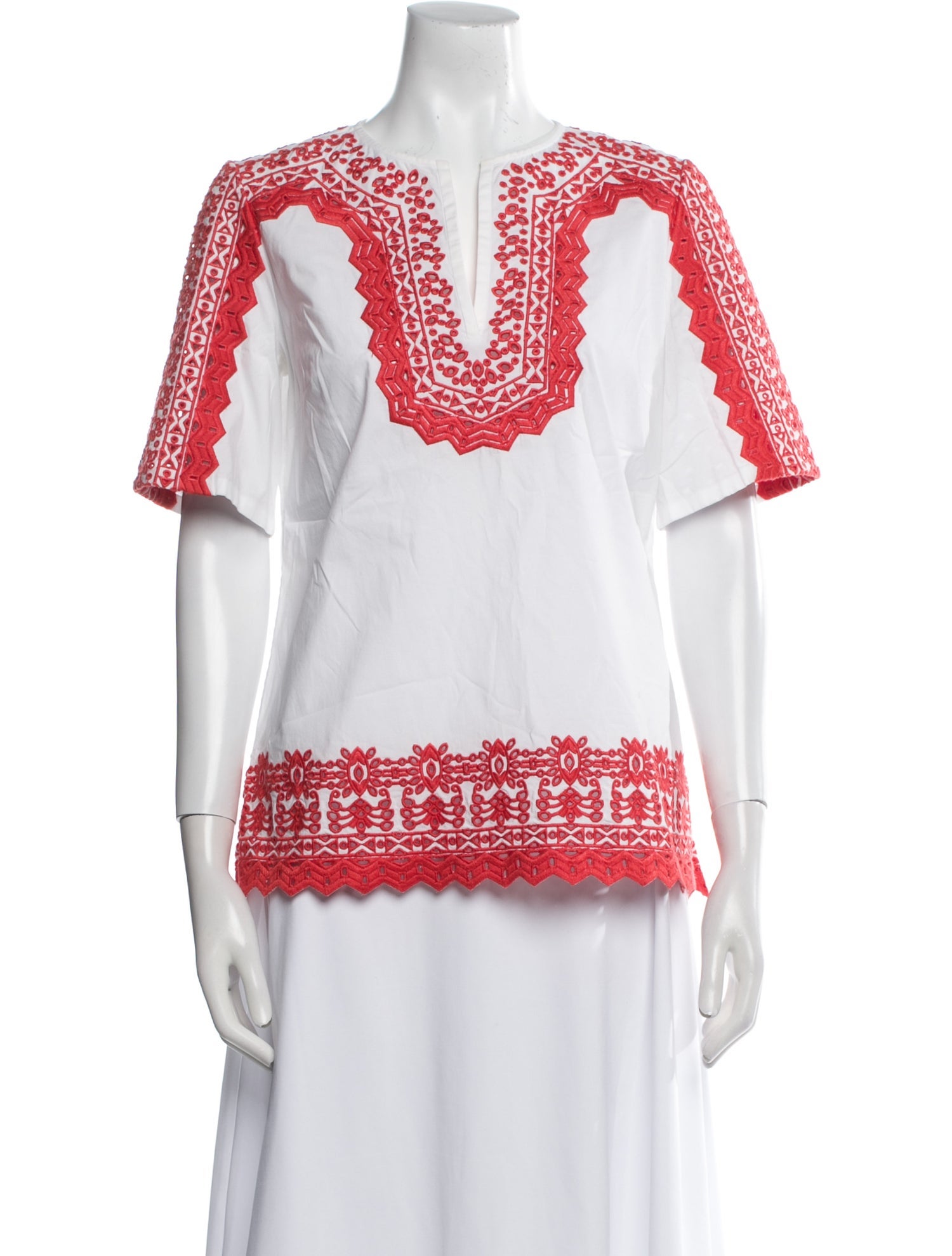 Tory Burch V-Neck Short Sleeve Tunic