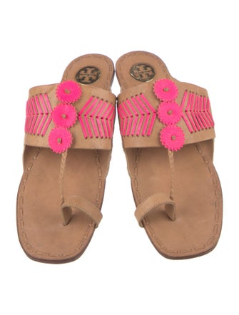 Tory Burch Leather Printed Slides