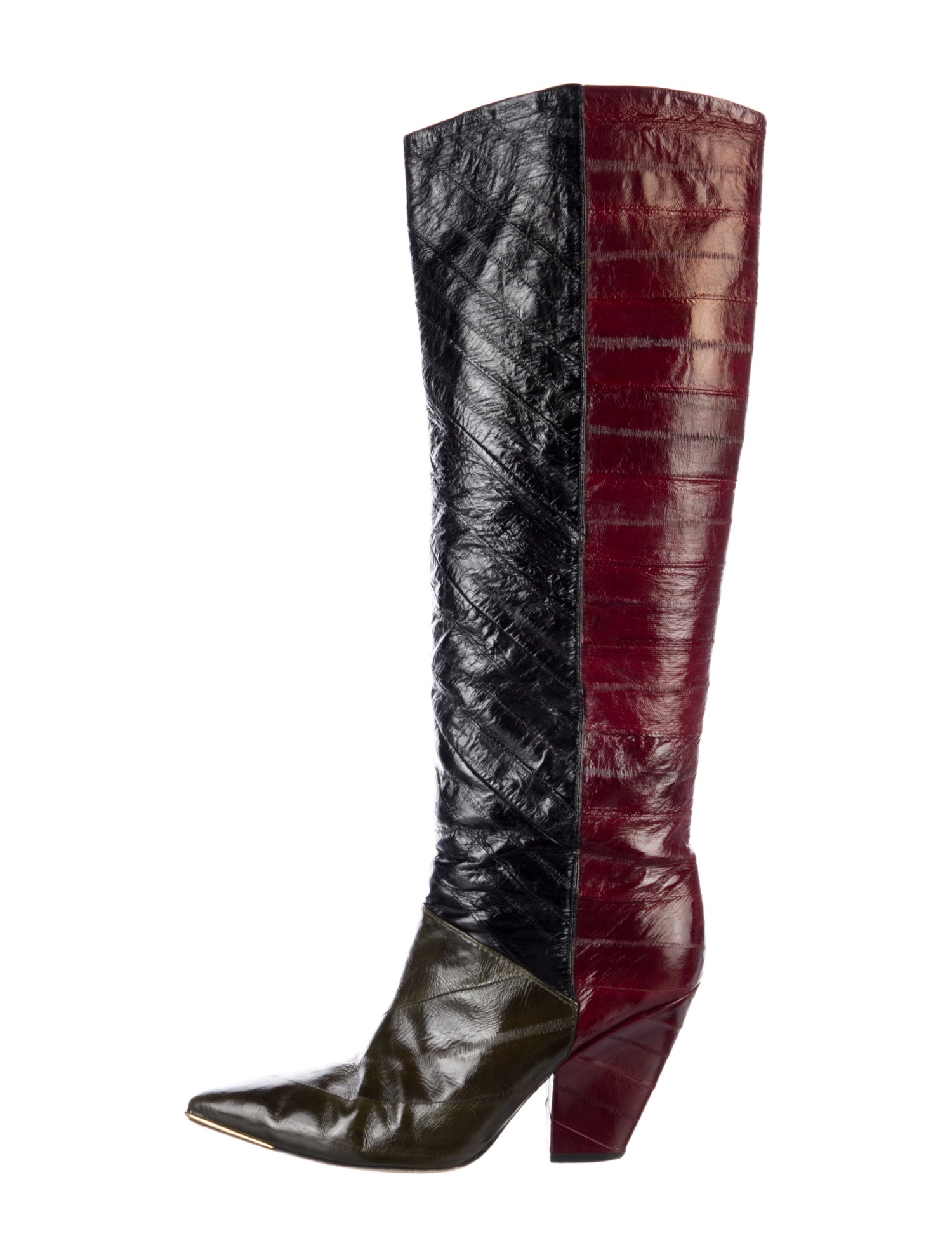 Tory Burch Embossed Leather Animal Print Boots
