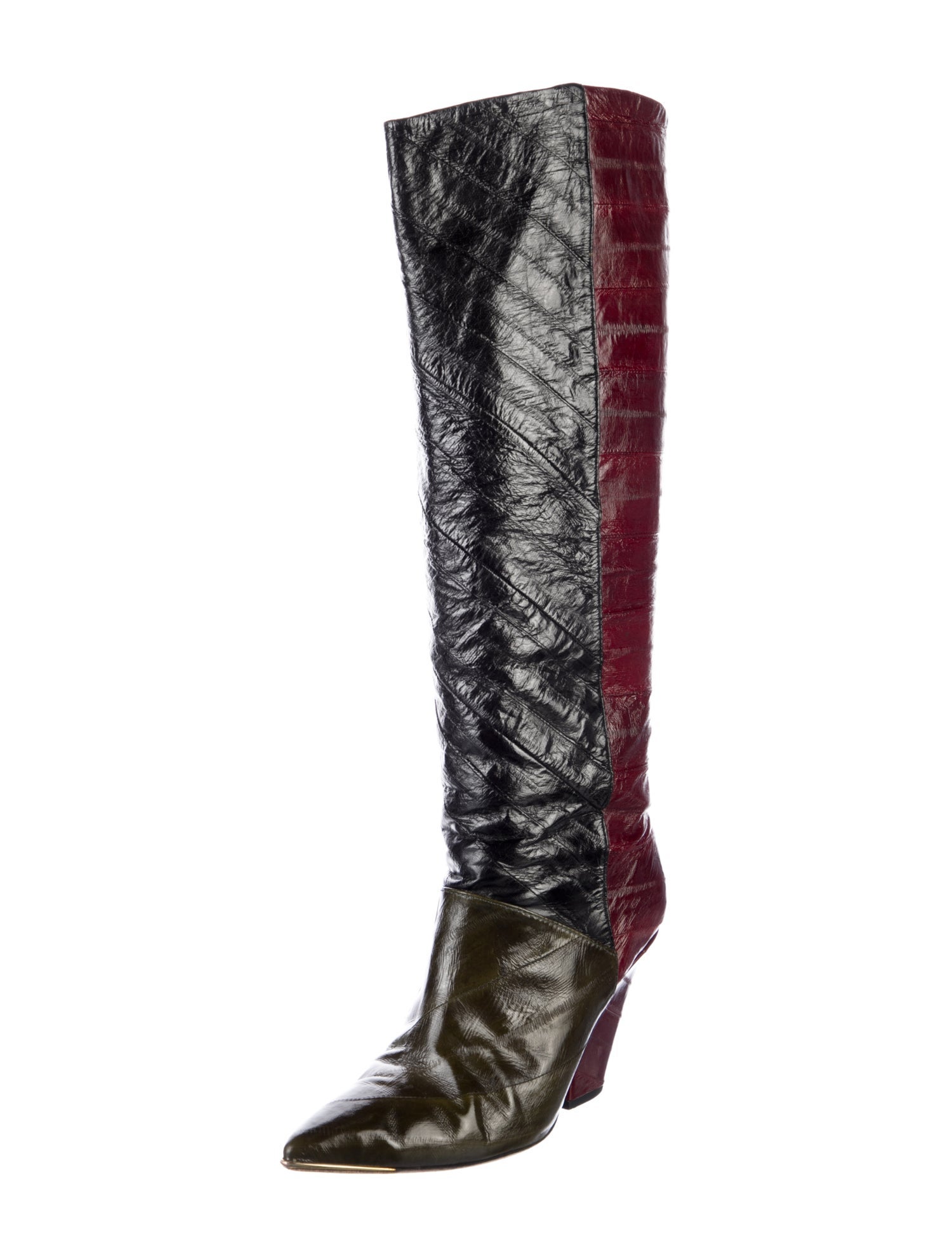 Tory Burch Embossed Leather Animal Print Boots