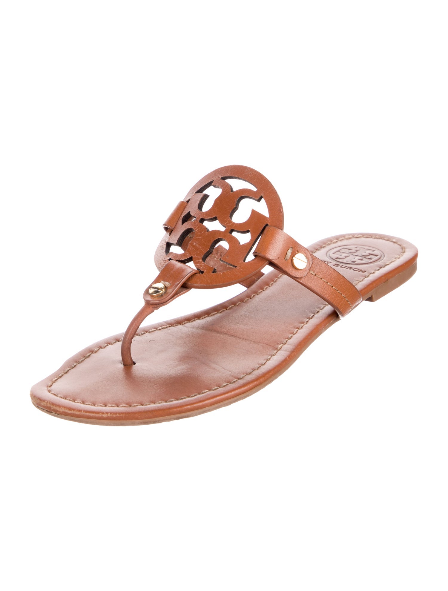 Tory Burch Leather T-Strap Sandals