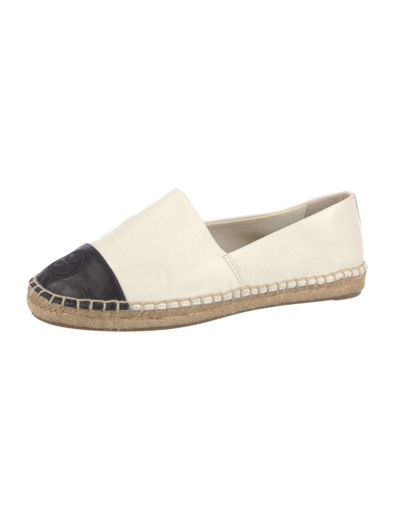 Tory Burch Leather Whipstitch Trim Espadrilles