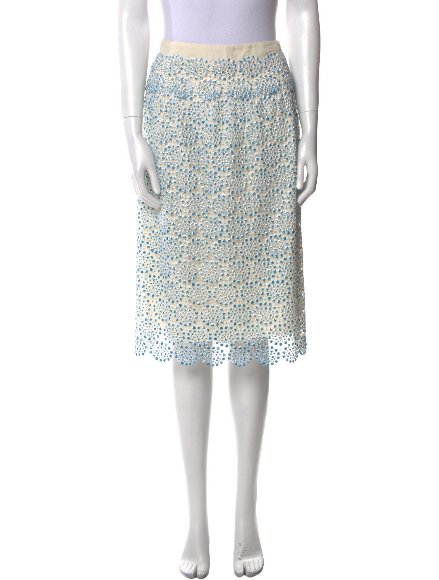 Tory Burch Polka Dot Print Knee-Length Skirt