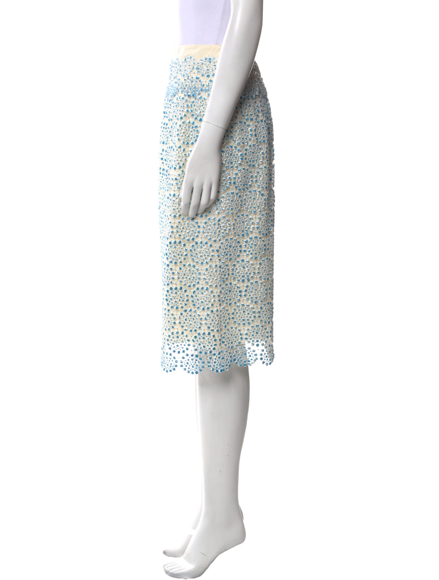 Tory Burch Polka Dot Print Knee-Length Skirt