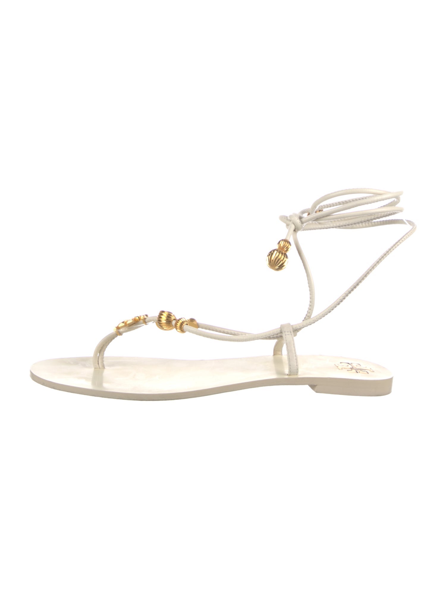 Tory Burch Leather Beaded Accents Gladiator Sandals