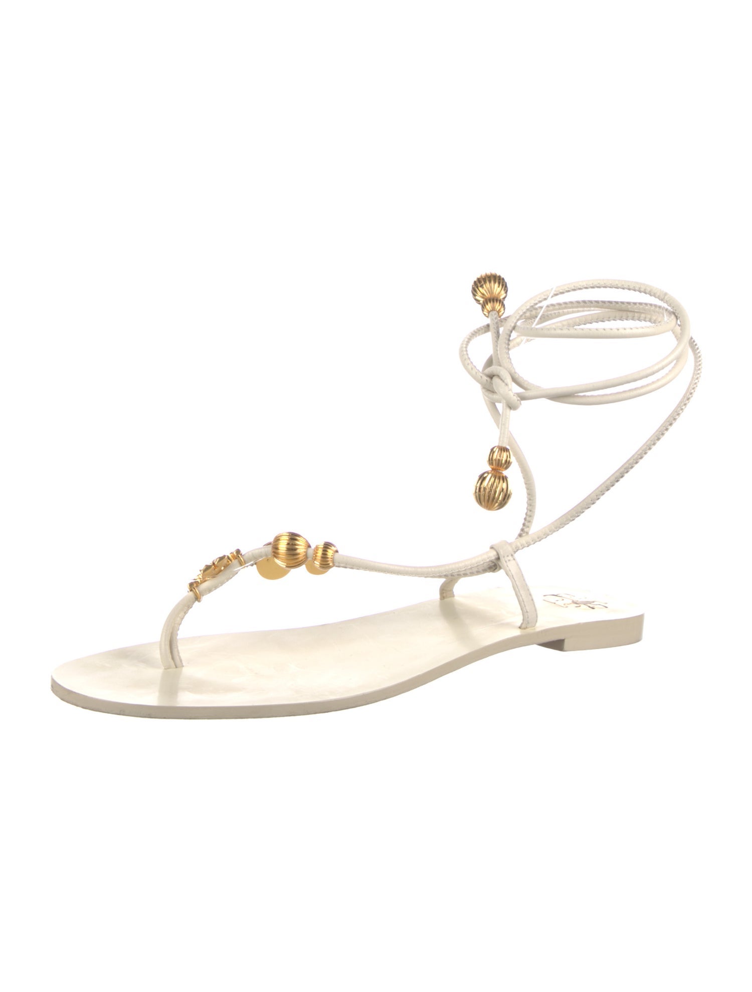 Tory Burch Leather Beaded Accents Gladiator Sandals