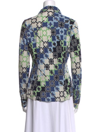 Tory Burch Silk Printed Button-Up Top