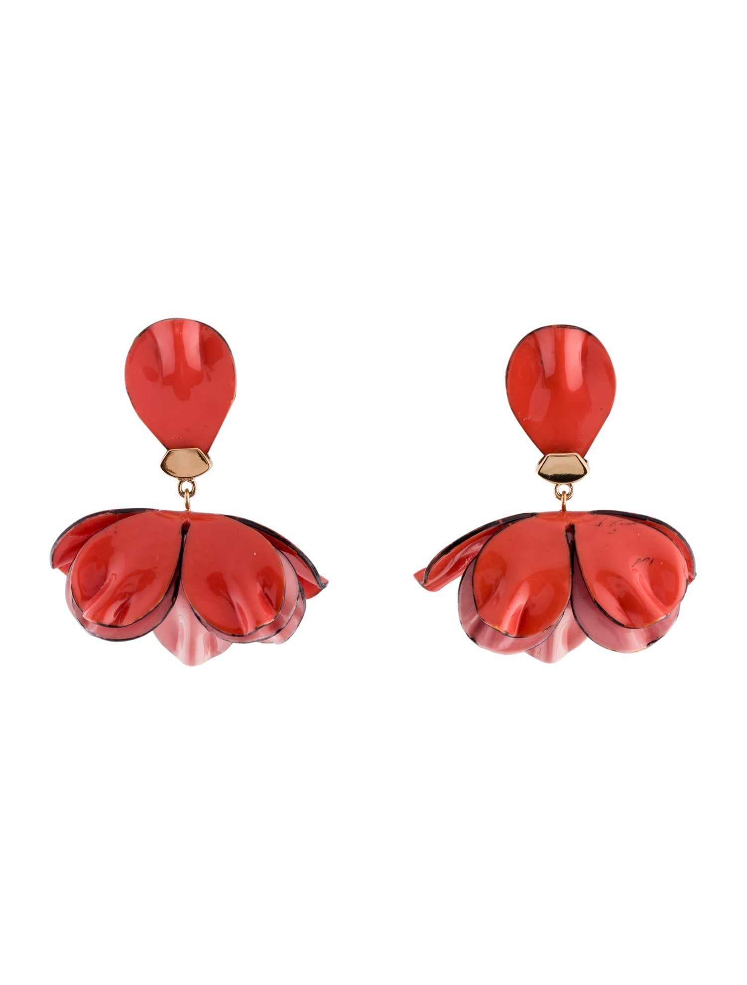 Tory Burch Enamel Pentier Flower Drop Earrings