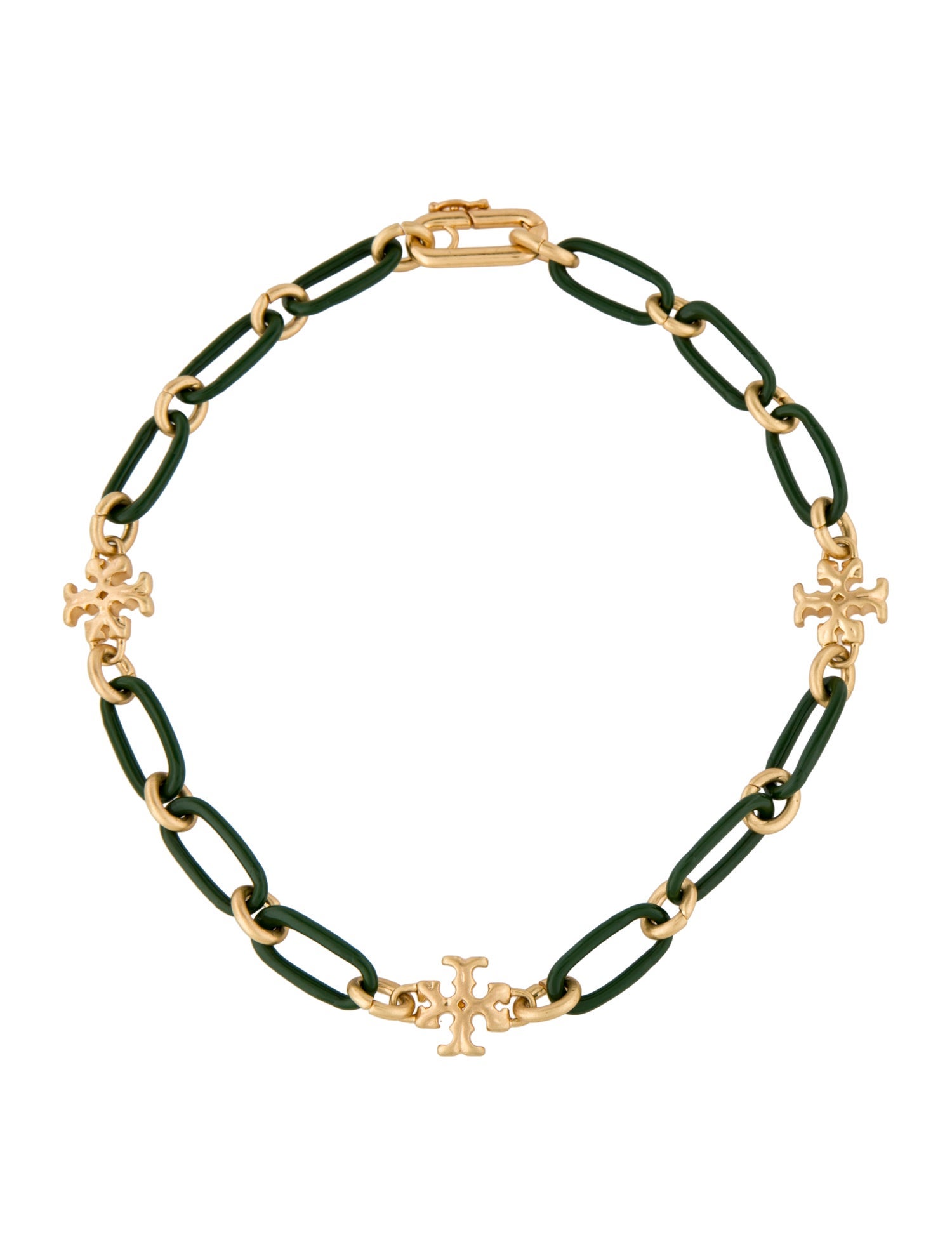 Tory Burch Enamel Roxanne Logo Collar Necklace