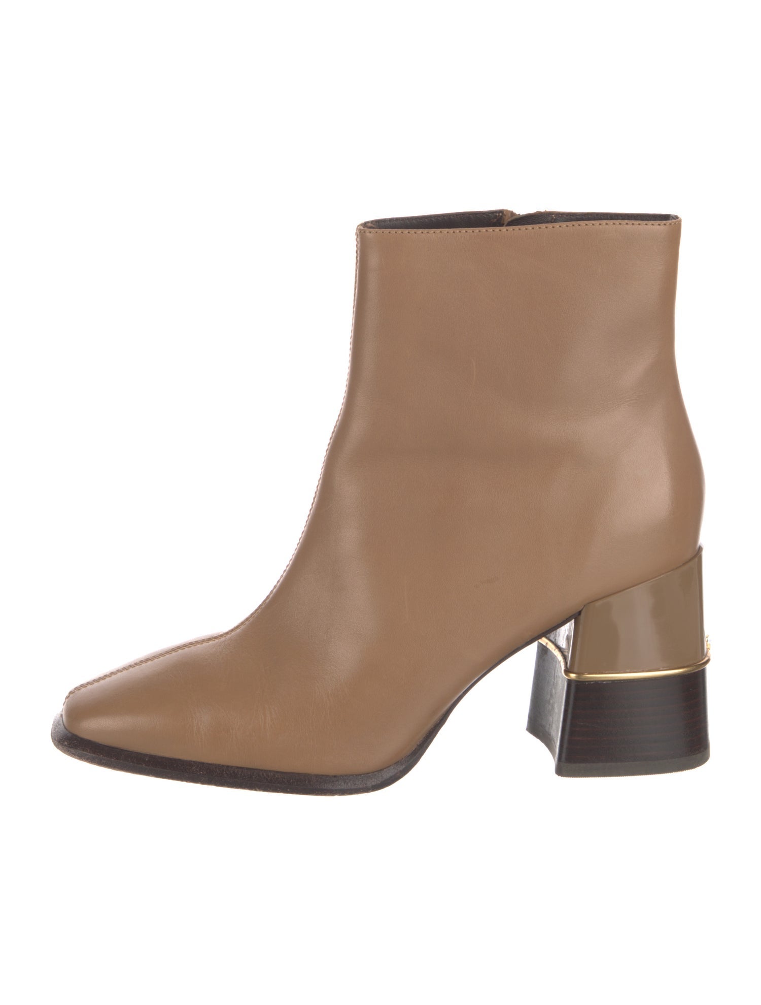 Tory Burch Leather Colorblock Pattern Boots