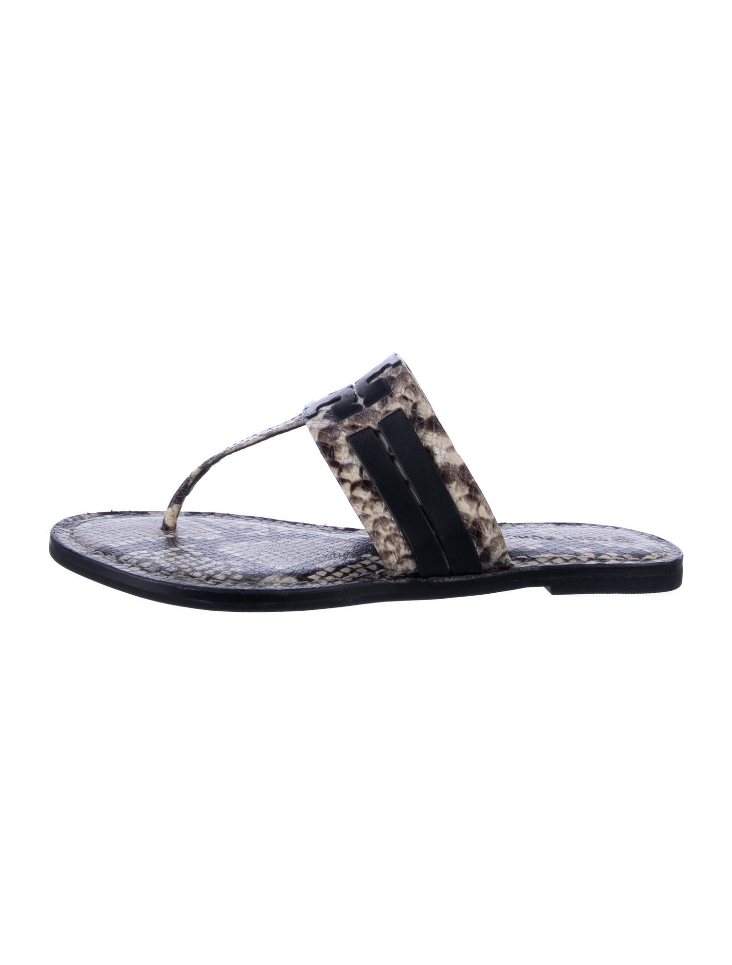 Tory Burch Leather Animal Print Slides