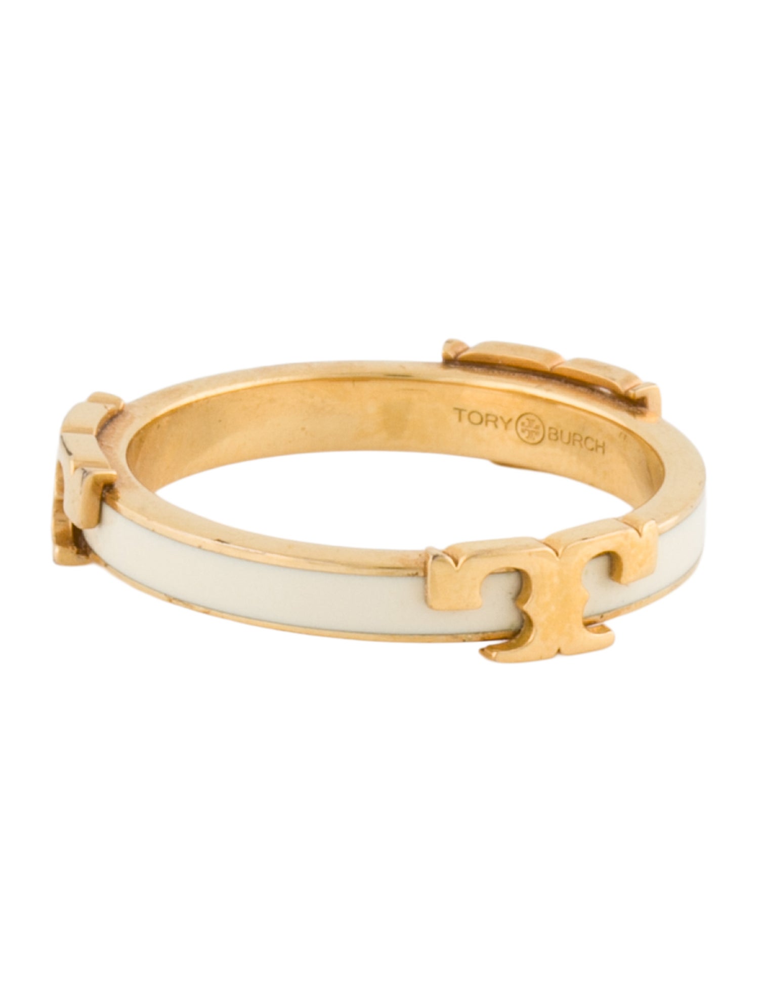 Tory Burch Enamel T Logo Ring
