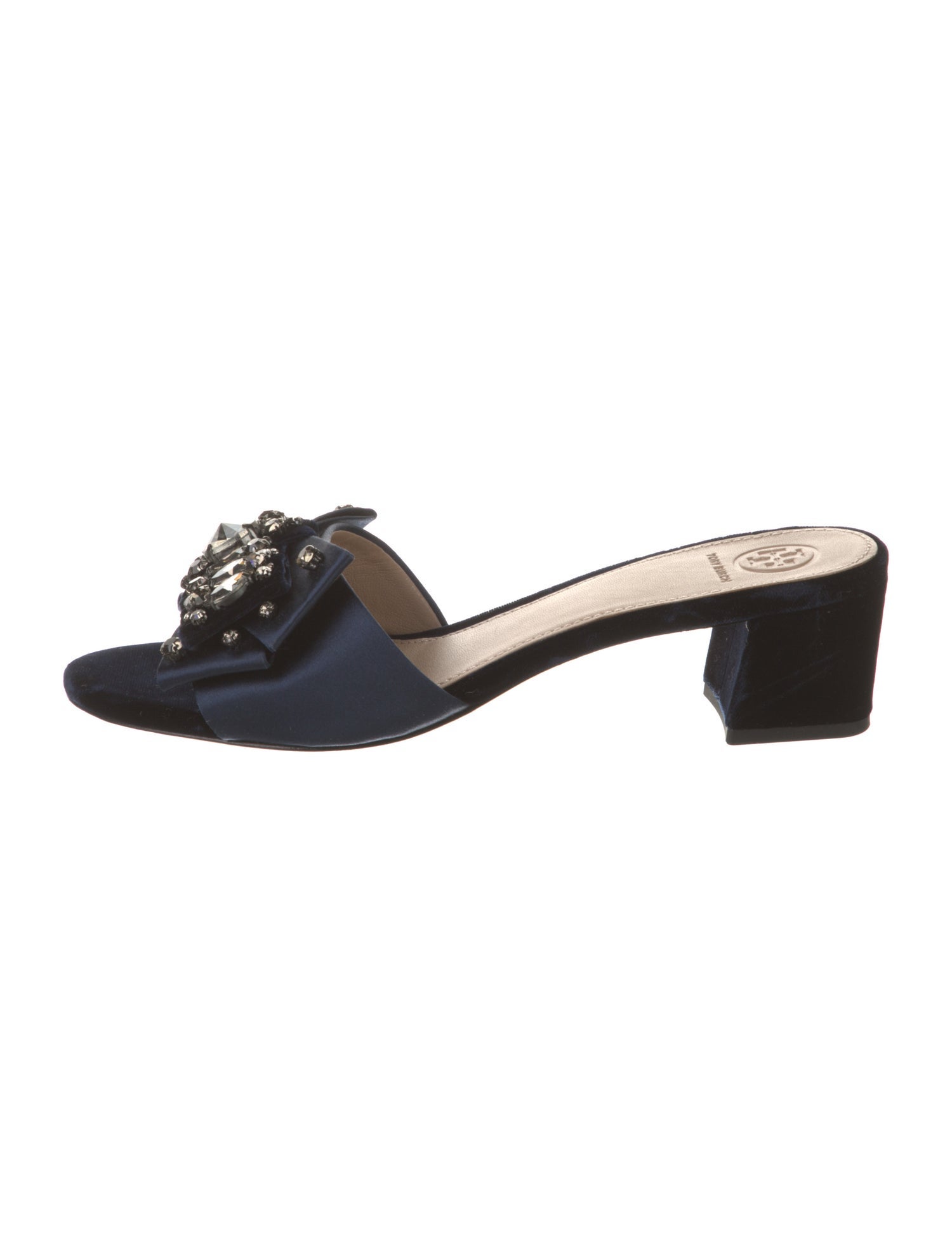 Tory Burch Velvet Bow Accents Mules