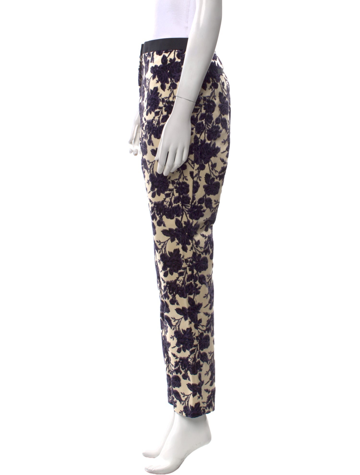 Tory Burch Floral Print Straight Leg Pants