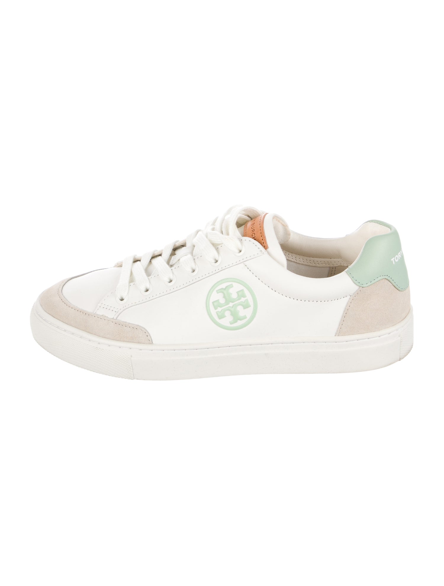 Tory Burch Leather Colorblock Pattern Sneakers