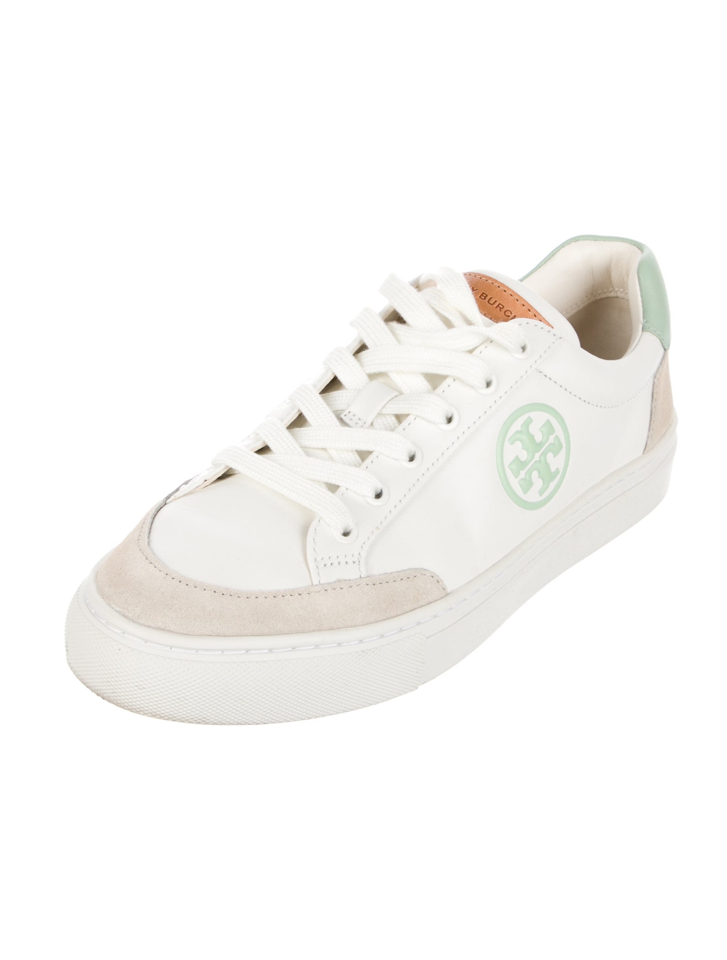 Tory Burch Leather Colorblock Pattern Sneakers
