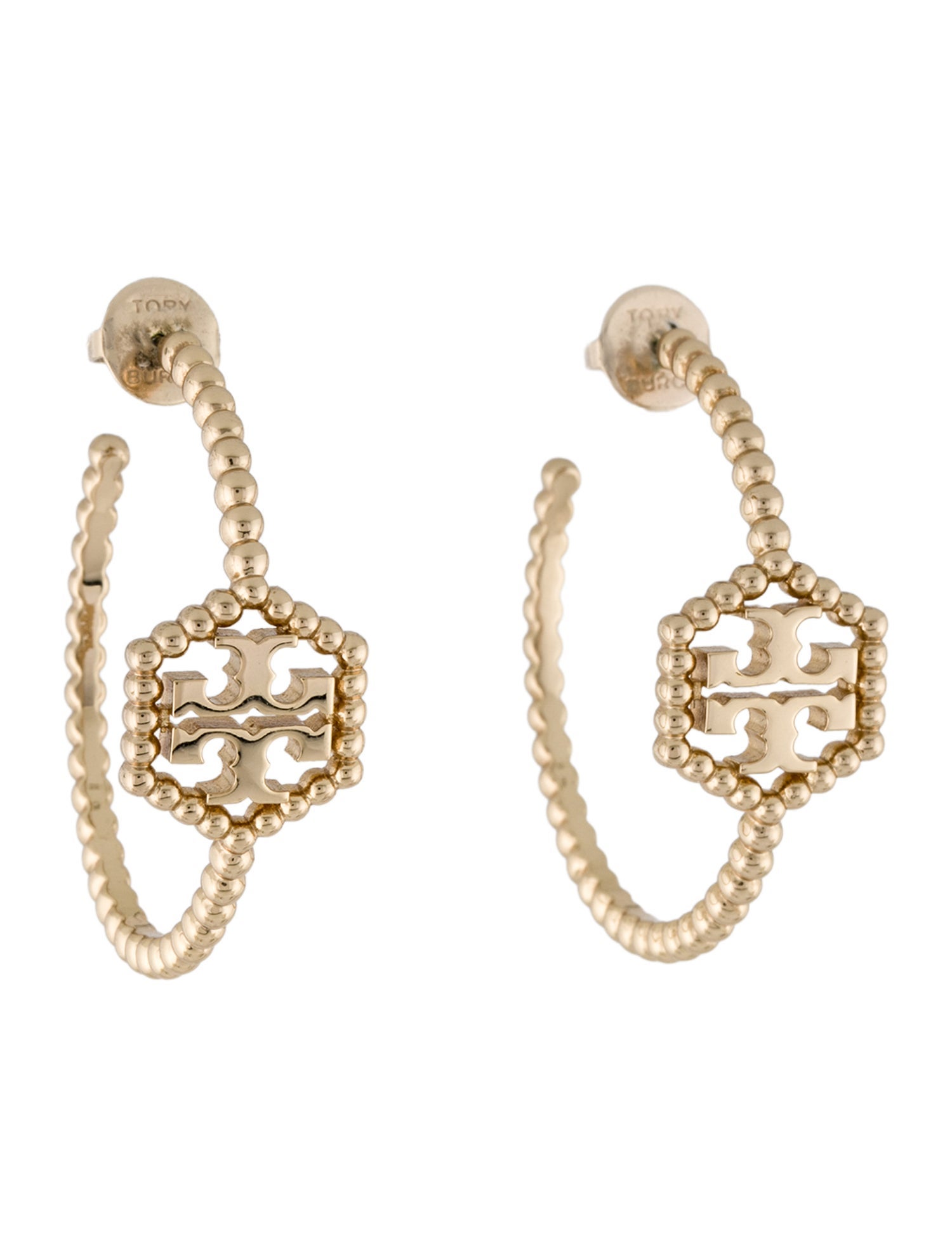 Tory Burch Milgrain Hex Hoop Earrings
