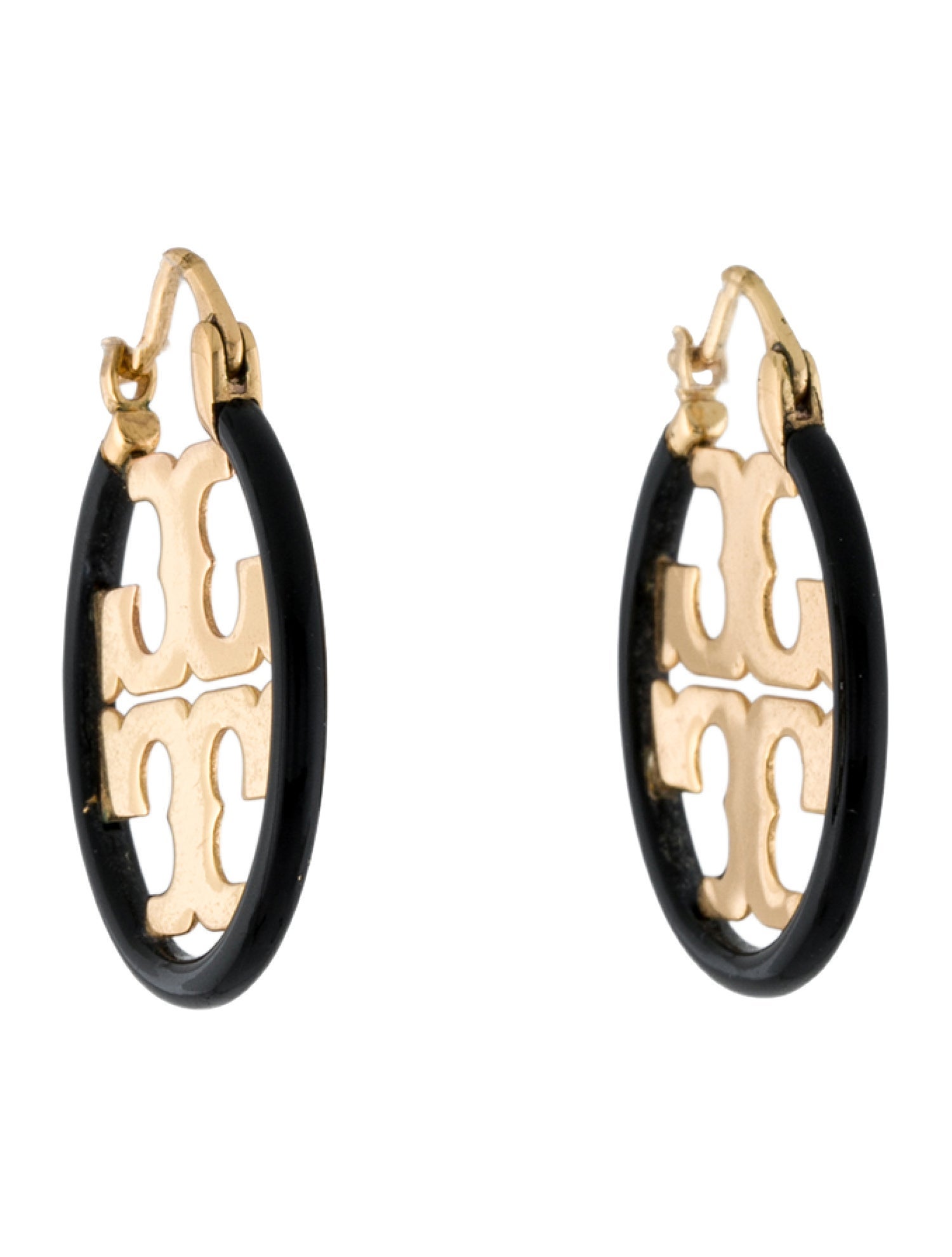 Tory Burch Enamel Miller Hoop Earrings