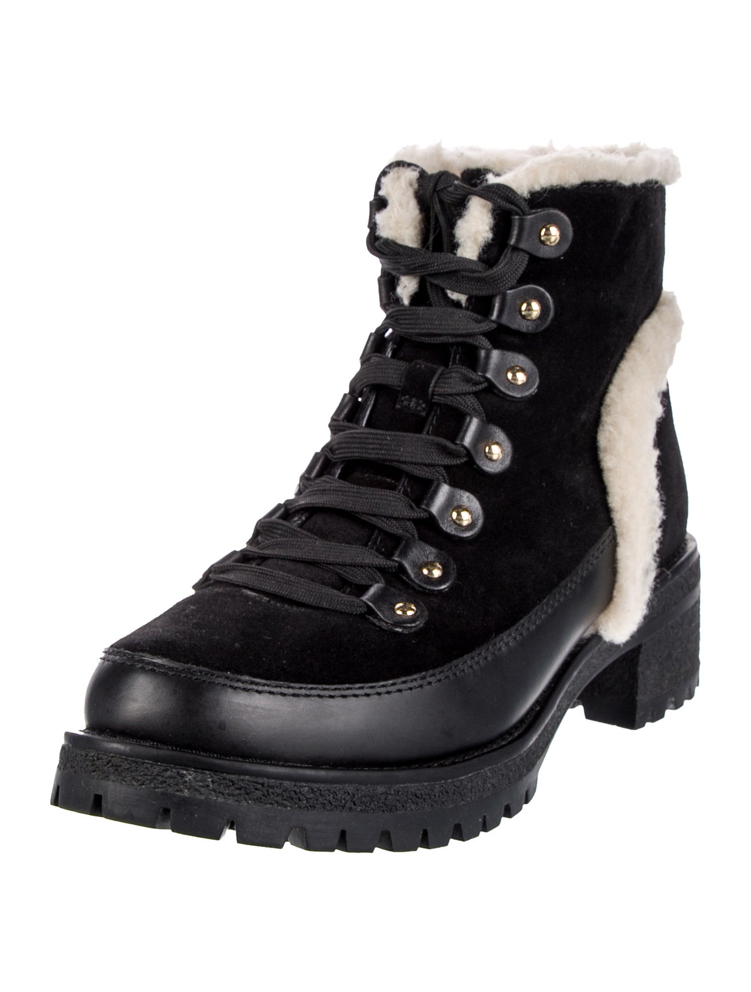 Tory Burch Suede Printed Combat Boots